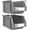 Gray, variant on DJC Supply Heavy duty thermoplastic storage bin organizer, Stackable, Hangable, Side-connect (GREY (2 PACK), MEDIUM 5.9" X 9.4" X 4.9")