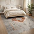 thumbnail image 3 of ODIKA 8'x10' Washable Area Rug Durable, Non-Slip Beige Boho Neutral Geometric Vintage Mosaic Distressed Center for Living Room, Under Sectional, Family, 3 of 7