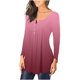 thumbnail image 3 of Camiseta informal para mujer, blusa estampada de manga larga con cuello redondo y fruncido Fridja  fjkfkj2181, 3 of 6