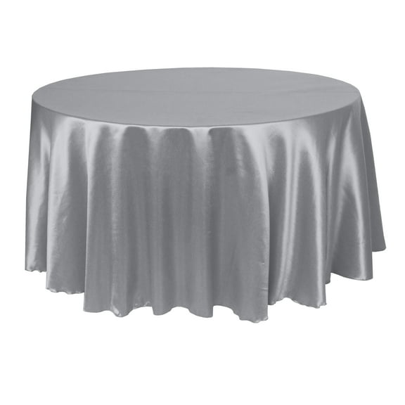 Ultimate Textile (2 Pack) Herringbone - Fandango 126-Inch Round Tablecloth, Silver Grey