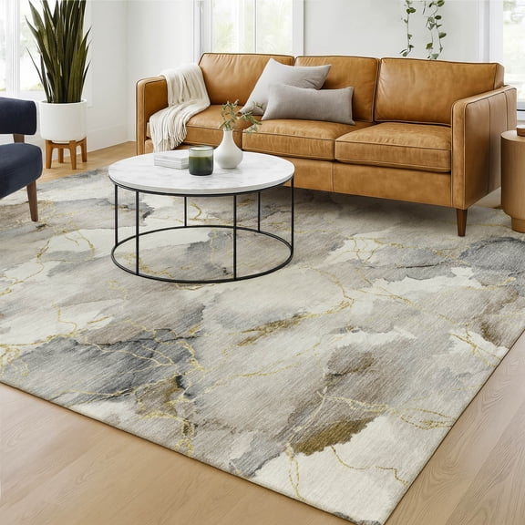 Addison Rugs Chantille Indoor/Outdoor Transitional Abstract Ivory Machine Washable Rectangle Rug, 10' x 14'