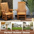thumbnail image 6 of Zimtown Outdoor Swing Glider Chair,1-Person Patio Wooden Glider Bench with Cup Holder, 6 of 12