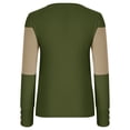 thumbnail image 4 of PNTUTB Women's Fashion Color Block V-Neck Long Sleeve Buttoned Cuff Casual Oversized Pullover Top&Flash Picks, 4 of 5