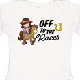 thumbnail image 4 of Inktastic Off To The Races with Cowgirl on Horse Girls Long Sleeve Baby Bodysuit, 4 of 5