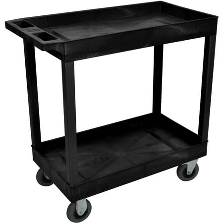 Luxor 2-Tub Shelf Cart with 5" Casters, Black - Walmart.com