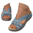 thumbnail image 3 of Women's Summer Fashion Leather Flower Openwork Slippers Comfortable Lightweight Outdoor Beach Slide Sandals, 3 of 7