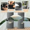 thumbnail image 4 of Magic Union Outdoor S-Shaped Water Fountain, Spiral Waterfall Indoor Fountain Outside Garden Decor with LED Lights & Pump, Curved Patio Resin Fountains for Yard, Deck, Porch and Home Decorations, 4 of 8