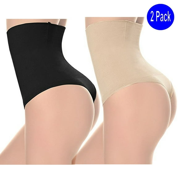 LELINTA Women's High Waist Ultra Firm Control Tummy Shapewear Butt Lifter Control Panty Body Shaper 2-Pack