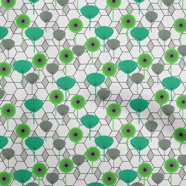 oneOone Rayon Light Green Fabric Asian Floral Fabric For Sewing Printed Craft Fabric By The Yard 56 Inch Wide