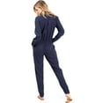thumbnail image 4 of Sneak Peek Women's Juniors Tapered Leg Coverall Jumpsuit (Navy Blue, Small), 4 of 4