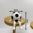 thumbnail image 2 of Sports Ball Figurine with Articulated Legs, Mini Soccer Ball Statue Sitting Desktop Decor, Collectible Sports Fan Gift for Home Office Shelf Display, 2 of 6