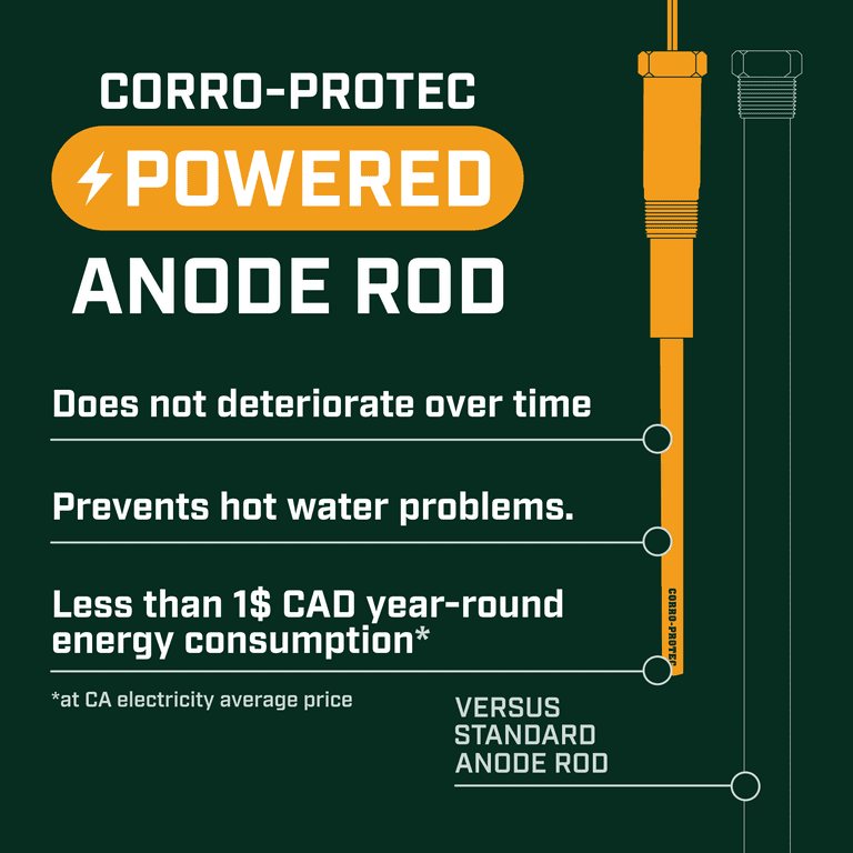Corro-Protec™ Powered Anode Rod for Water Heater, Stops Odors and  Corrosion, 20-Year Warranty - Walmart.com
