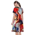 thumbnail image 7 of Lsque Mario Print Women's Casual Dress T-Shirt Summer Short Sleeve Scoop Neck Swing Dresses, 7 of 7