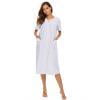 thumbnail image 3 of Ekouaer House Dress for Women with Pockets Button Down Duster Housecoat Short Sleeve Patio Dress Nightgown, 3 of 6