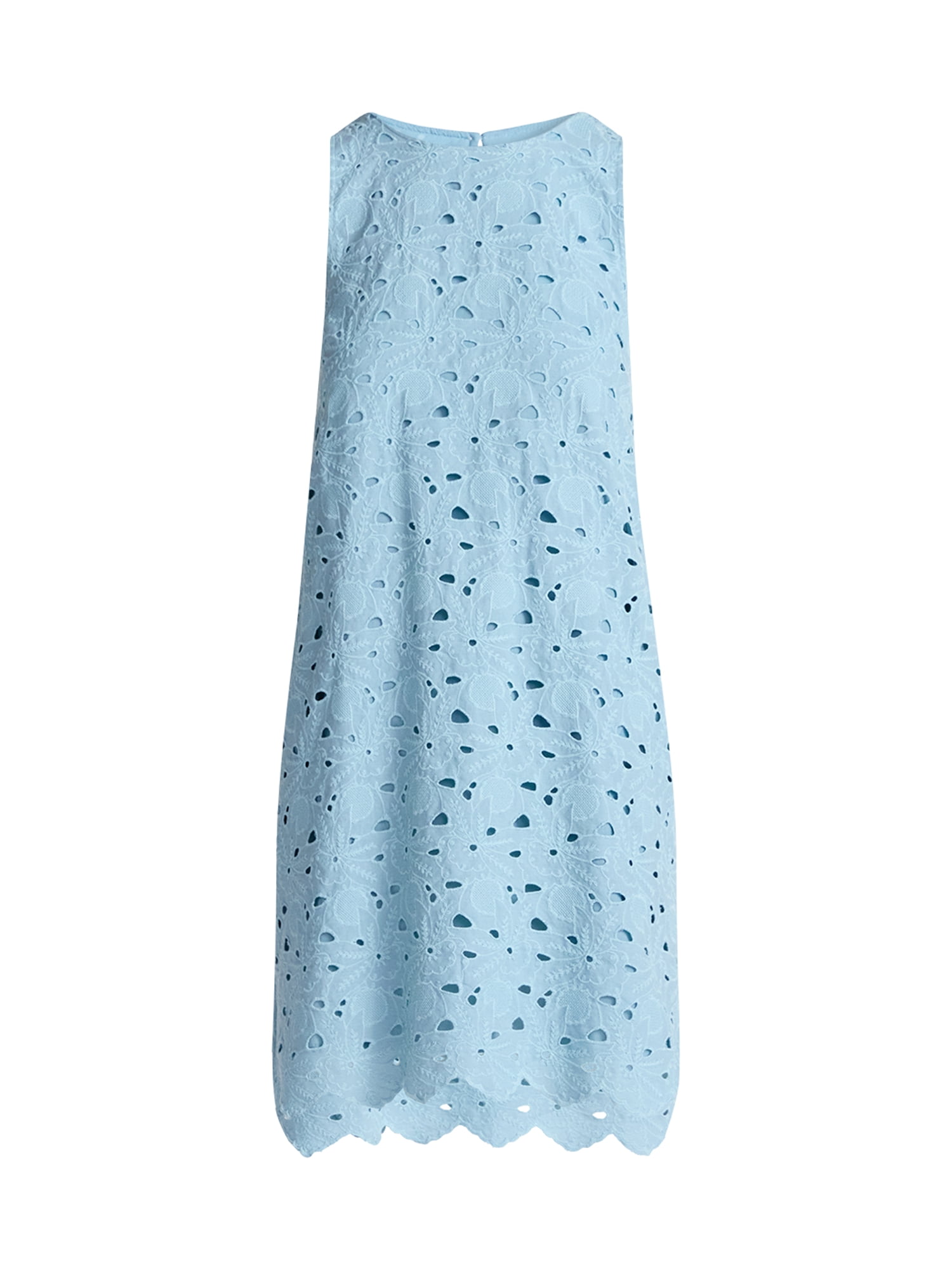 Time and Tru Women's Eyelet Embroidered Mini Dress, Sizes XS-XXXL