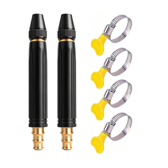 High Pressure Hose Nozzle Set (2-Pack), Universal Power Washer Attachment for Car Washing and Outdoor Cleaning, Heavy Duty Twist Adjust Water Gun
