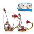 thumbnail image 1 of Juego de tazas de té DUMVOIN de cristal con forma de rosa esmaltada con cuchara, 1 of 6