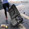 thumbnail image 3 of Case for iPhone 13 Pro Case with Slide Camera Cover & Kickstand, Heavy Duty Military Grade Protection Phone Case, Built-in 360° Rotate Ring Stand, Shockproof Full Body Rugged Case (Black), 3 of 13
