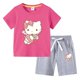 thumbnail image 3 of Conjunto de camiseta de manga corta para niños de Hello Kitty, ropa de algodón para bebés, pantalones cortos de media manga para niños y niñas, traje de dos piezas, 3 of 5