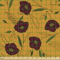thumbnail image 2 of Ambesonne Floral Fabric by the Yard Upholstery, Exotic Jungle Blossoms Motif, 5 Yards, Maroon Orange Green, 2 of 5