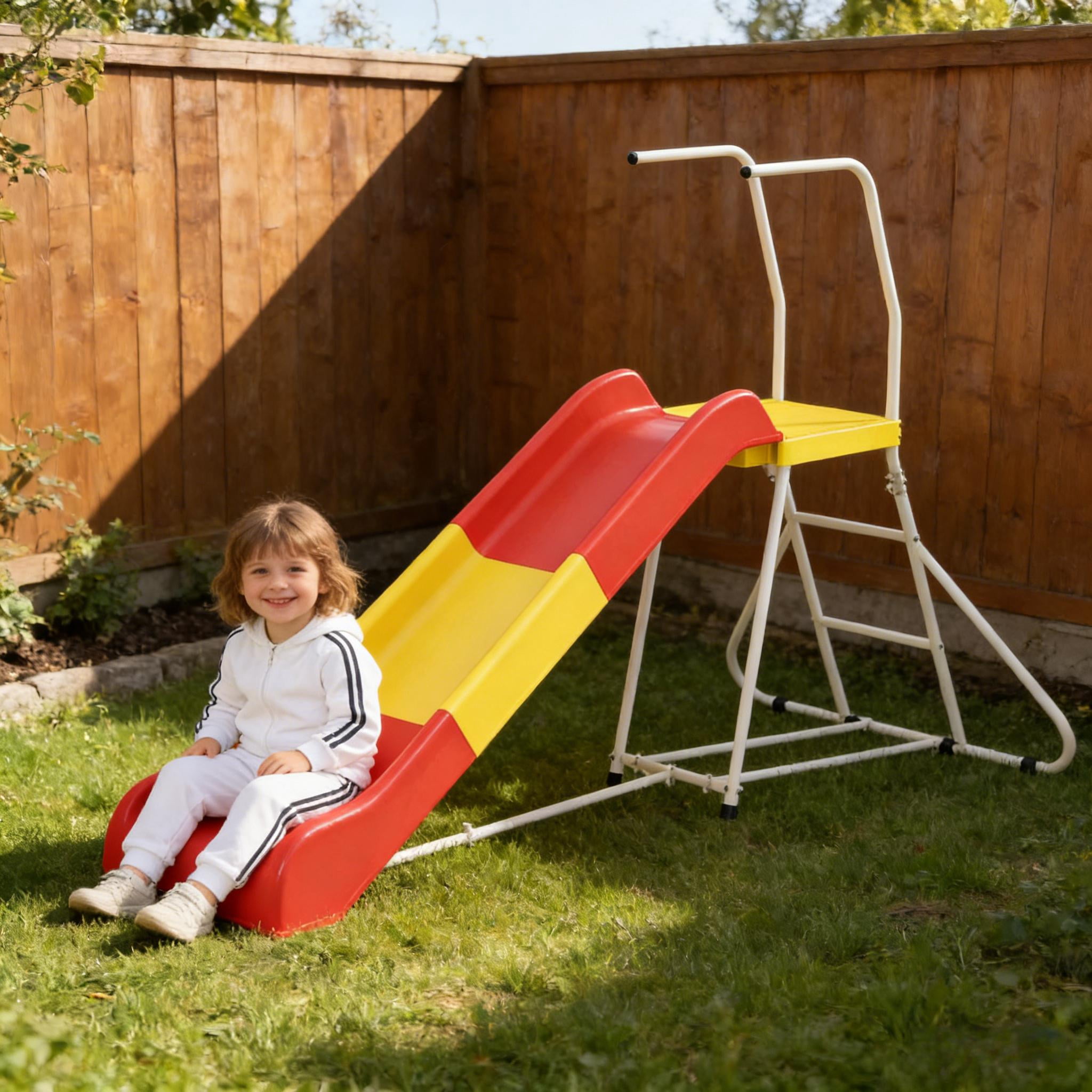 6ft Kids Slide 99 lbs Capacity with Handrails Deep Chute for Backyard Indoor Ages 3-8
