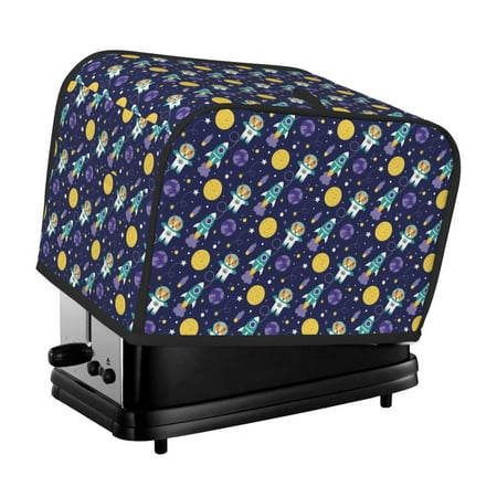 

KLL Astronaut Corgi Print 2 Slice Toaster Dust Covers Kitchen Small Appliance Cover with 2 Pockets Can hold Jam Spreader Knife & Toaster Tongs (11.4 x 7.9 x 7.5)