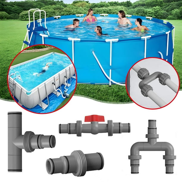 Conector de manguera de piscina 1,25 en junta de tubería de repuesto | El adaptador en forma de T de 1,5 pulgadas se adapta a mangueras de piscina enterradas y elevadas de 32/38 mm de diámetro