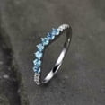 thumbnail image 4 of 1.10Ct Round Cut Lab Created Aquamarine Women's Curved Wedding Eternity Band Ring 14K White Gold Plated, 4 of 4
