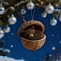 RICHMJ Forest Animal Acorn Ornaments – Cozy Forest Christmas Ornaments, 2026 New Pine Cone Animal Decoration, Woodland Creature Figurine, Acrylic Hanging Ornament Home Party Décor