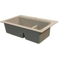 thumbnail image 3 of Transolid Radius 33in x 22in silQ Granite Drop-in Double Bowl Kitchen Sink with 5 CBDEF Faucet Holes, In Cafe Latte, 3 of 4