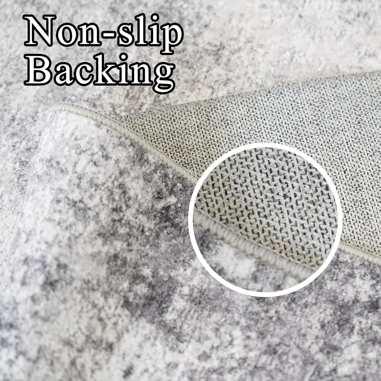 RUUGME Washable 3x12 Hallway Runner Rug - Runner Rugs Modern Stain Resistant Indoor Mat Rug Runner for Laundry, Bedroom Non Slip Rubber Backing Thin Super Soft Room Decor Floor Carpet 3x12 Grey
