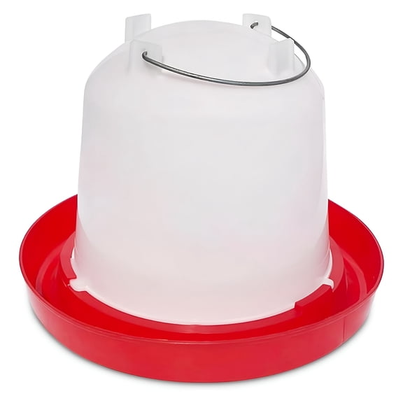 ACDANC Chicken Waterer 1.5-Gallon Metal Handle Poultry Drinker | Large Capacity Poultry Waterer | For Chickens, Baby Chicks, Turkeys and More