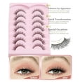 thumbnail image 3 of Natural Lashes Wispy Lashes Natural Look False Eyelashes Natural Flared Eyelashes False Eye Lashes Soft Fluffy Lashes 7 Pairs D-K06, Black, 3 of 8