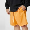 thumbnail image 4 of Aayomet Running Shorts for Men Drawstring Color Solid Mesh Summer Double-Line Shorts Men's pants (Yellow, M), 4 of 5
