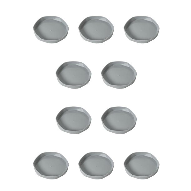 Bewildely Bandeja de flores, platillo para plantas, dureza decorativa, a prueba de golpes, decoraciones para exteriores, jardinera Base, soporte Gris 10Conjunto