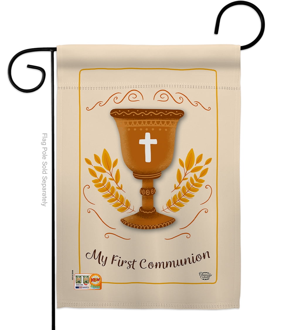 My First Communion Inspirational Faith Religious Impressions Decorative Vertical 13 X 18 5 Double Sided Garden Flag Walmart Com Walmart Com