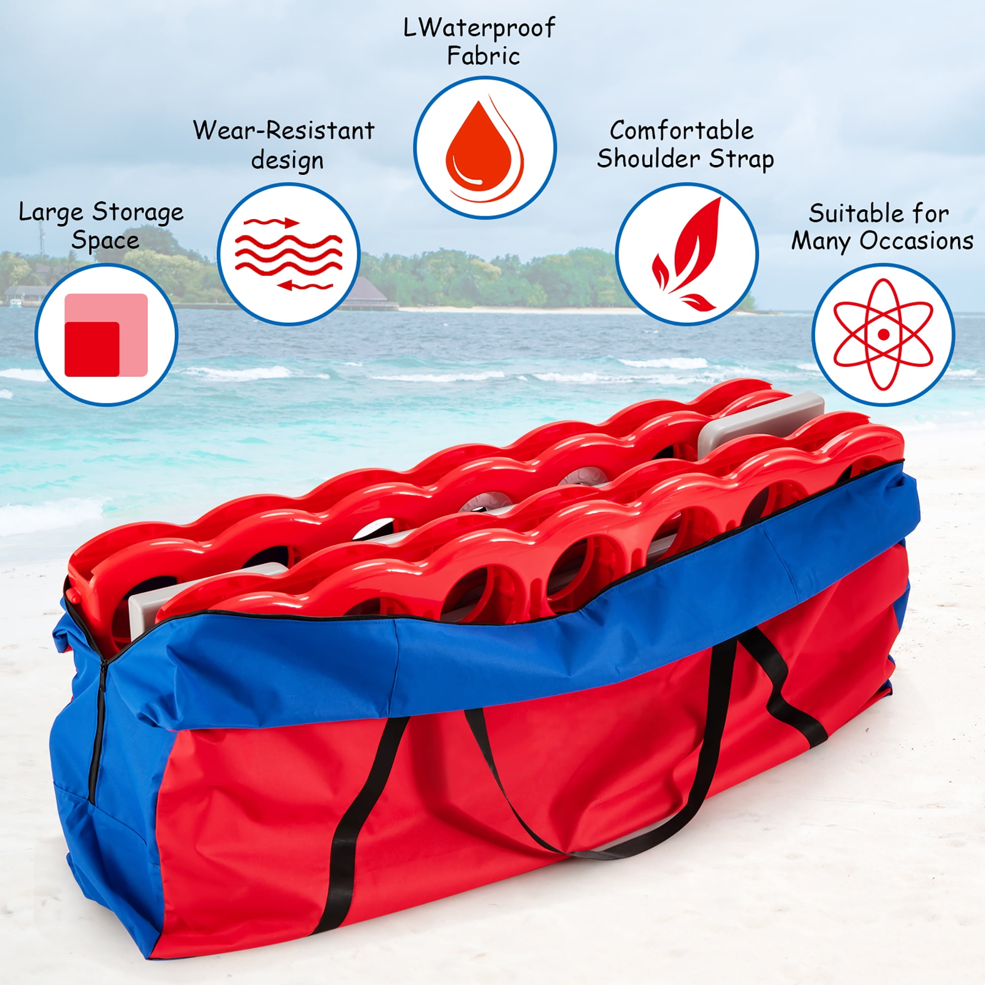 Costway 4 in A Row Jumbo 4-to-Score Game Set W/Storage Carrying Bag for Kids Adult