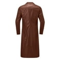 thumbnail image 5 of Daolelai Gothic Style Solid Color Cardigan Button Leather Long Trench Coat Halloween Robe, 5 of 7