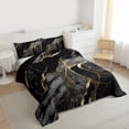 thumbnail image 3 of Homewish Watercolor Marble Women Bedding Comforter Set, Black Marbling Artwork Twin Comforter Sets, Modern Fashion Abstract Reversible Bedding Set, Microfiber Bedroom Decor, 2-Piece, 3 of 8