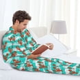 thumbnail image 5 of KLL Lobsters Of Turquoise Waves Sleepwear Mens Flannel Pajamas,Long Cotton Pj Set, 5 of 7