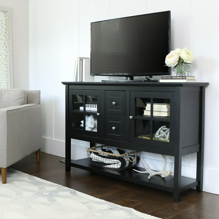 Walker Edison 52 Wood Console Table Buffet Tv Stand For S Up To Walker Edison 52 Wood Console Table Buffet Tv Stand For S Up To 55 Black