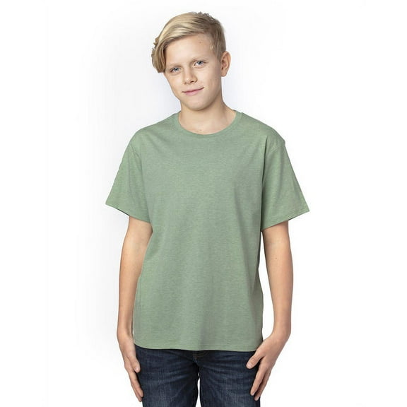 Threadfast Apparel 600A Youth Ultimate CVC T-Shirt-Army Heather-L