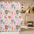 thumbnail image 2 of Erosebridal Lion Shower Curtain 72Wx84L for Girls, Pink Safari Waterproof Bathroom Shower Curtain, 2 of 5