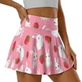 thumbnail image 5 of HELLHERO Two Pockets Tennis Skirt, Bunny Strawberry Pattern Built-in Shorts Comfortable Golf Skirts for Walking Yoga Hiking, 5 of 9