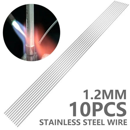 

NKTIER 10PCS Stainless Steel Welding Rod Easy Melt Welding Bars 1.2/1.6/2.4mm Universal Low Temperature Welding Cored Wire For Electric Power Chemistry
