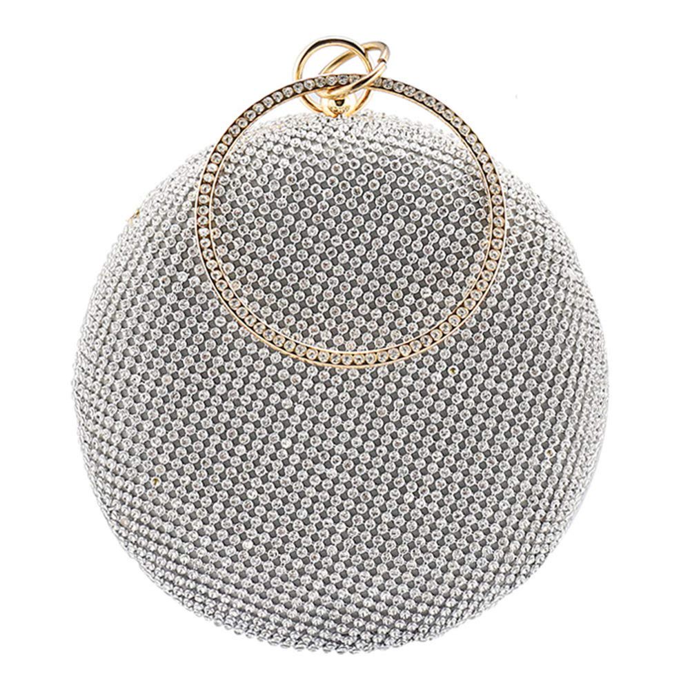 Topchances TOPCHANCES Women Round Shape Purse Bags Crystal Diamond