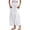 White, variant on EDFBUYKRS Female Women Pants Casual Women's Pants High Waisted Jeans Fashion Women Casual Flower Print Print High Waist Mid Length Chiffon Ruffle Pants L