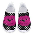 thumbnail image 1 of Zapatos casuales de verano para mujer, zapatillas planas ligeras sin cordones, con estampado de labios artísticos a la moda, cómodos y transpirables, de malla caliente, 1 of 5