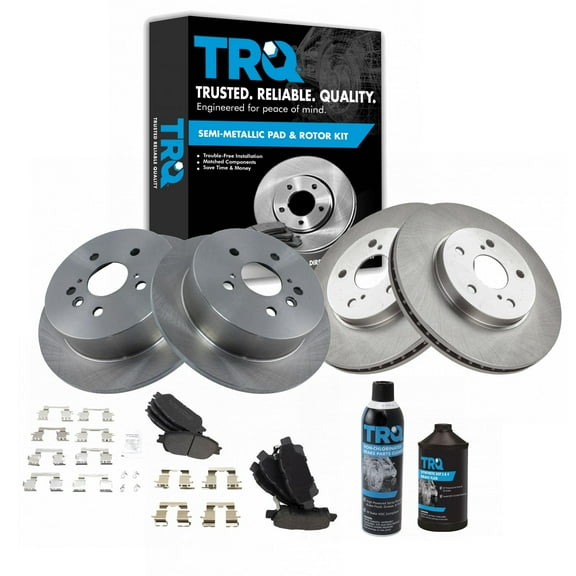 TRQ Brake Pad & Rotor Premium Metallic Front & Rear Kit w/Chemicals for Toyota BKA16372 Fits select: 2004-2010 TOYOTA SIENNA