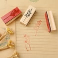 thumbnail image 6 of Yammee 8-Count Wooden Rubber Stamps Retro Floral Plant Stamps for Kid Adult Cardmaking DIY Scrapbook Diary Journal Photo Album, 6 of 16